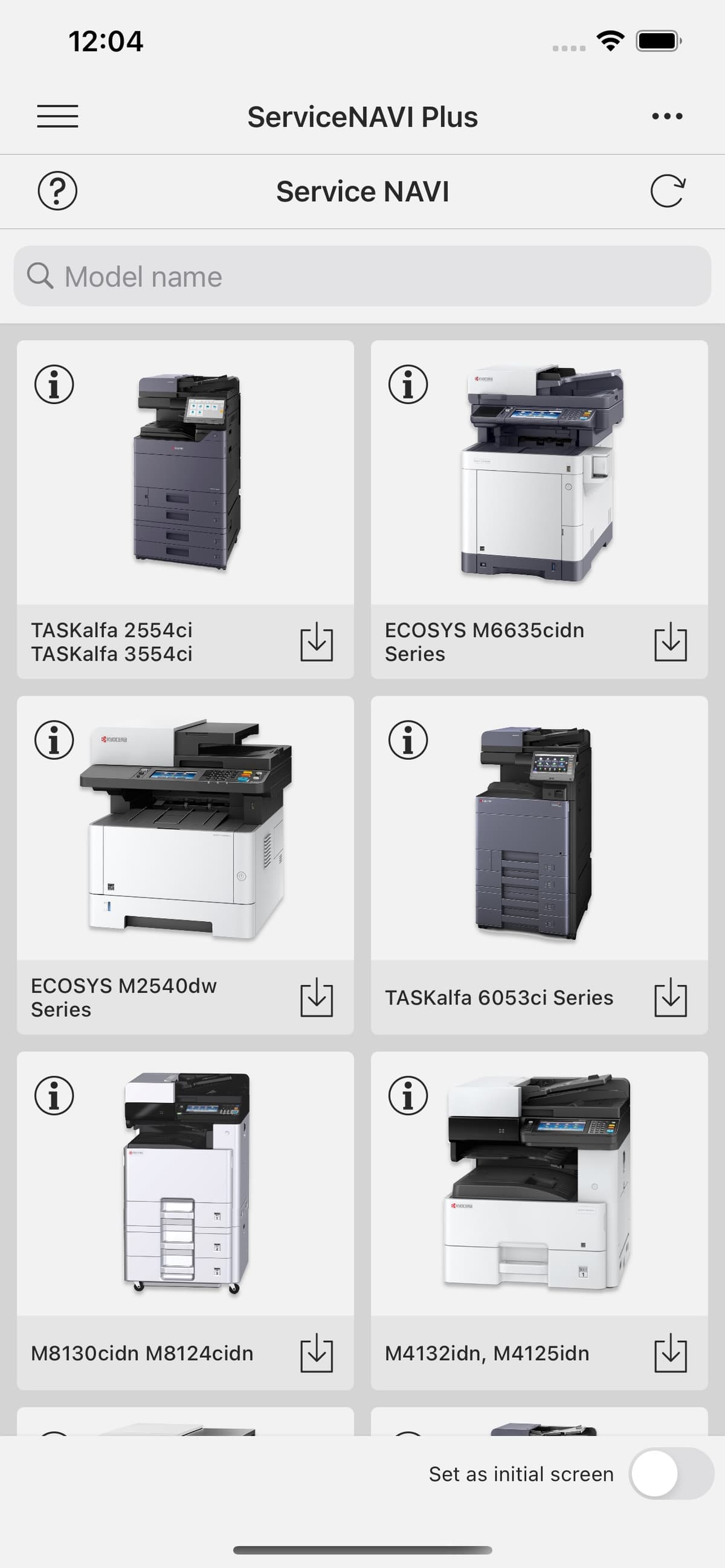 ServiceNAVI Plus screen 2
