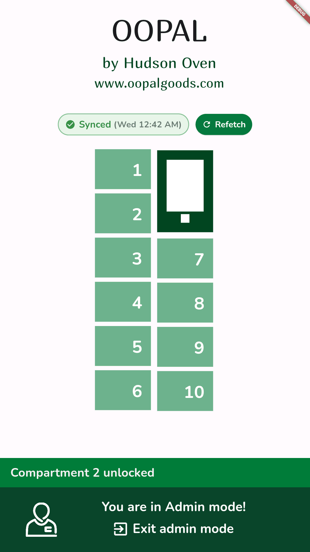 OOPAL kiosk app, screen 5