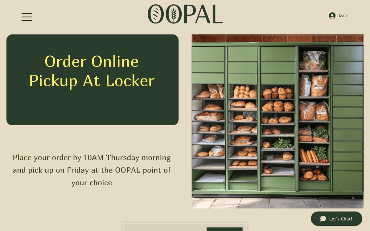 OOPAL storefront, above-the-fold